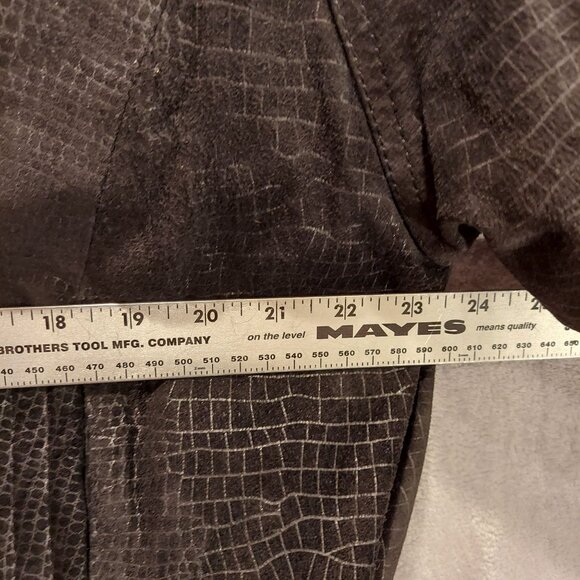 Byrnes & Baker Leather jacket Womens L black snakeskin pattern asymmetrical hips - Picture 8 of 16